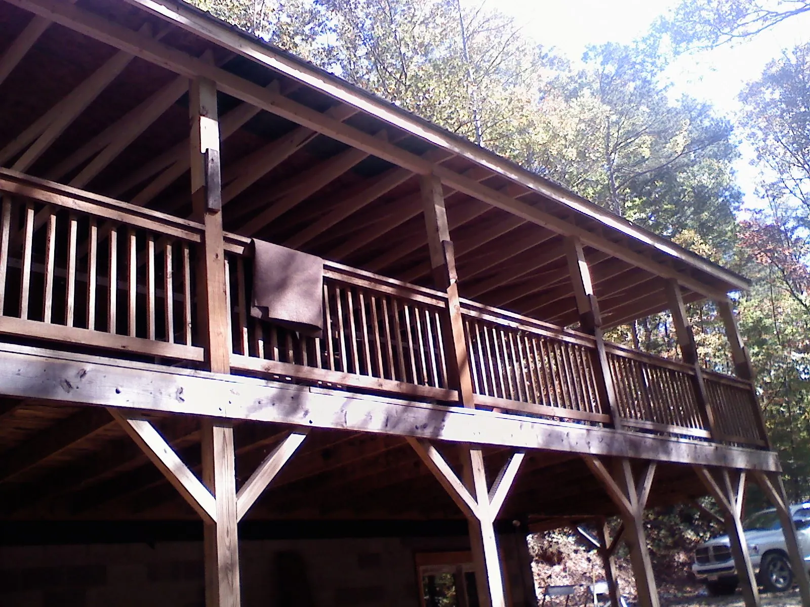 Timber framing under a new elevated porch and deck — Roof Leak Repair in Presto by Roofing Brothers